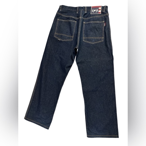 Vintage Y2K Phat Farm Baggy Wide Leg Jeans Dark Blue Like New - Picture 6 of 9